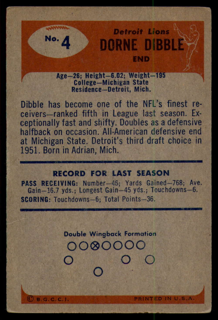 1955 Bowman #4 Dorne Dibble VG ID: 81008