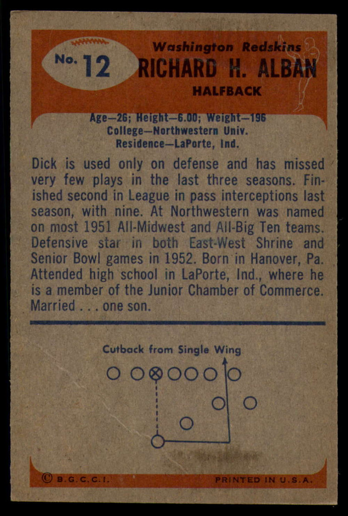 1955 Bowman #12 Dick Alban VG ID: 70341