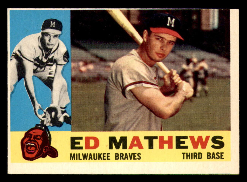 1960 Topps #420 Eddie Mathews Miscut 