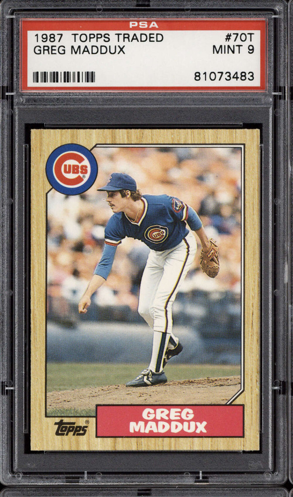 1987 Topps Traded #70 Greg Maddux PSA 9 Mint RC Rookie  ID: 302312