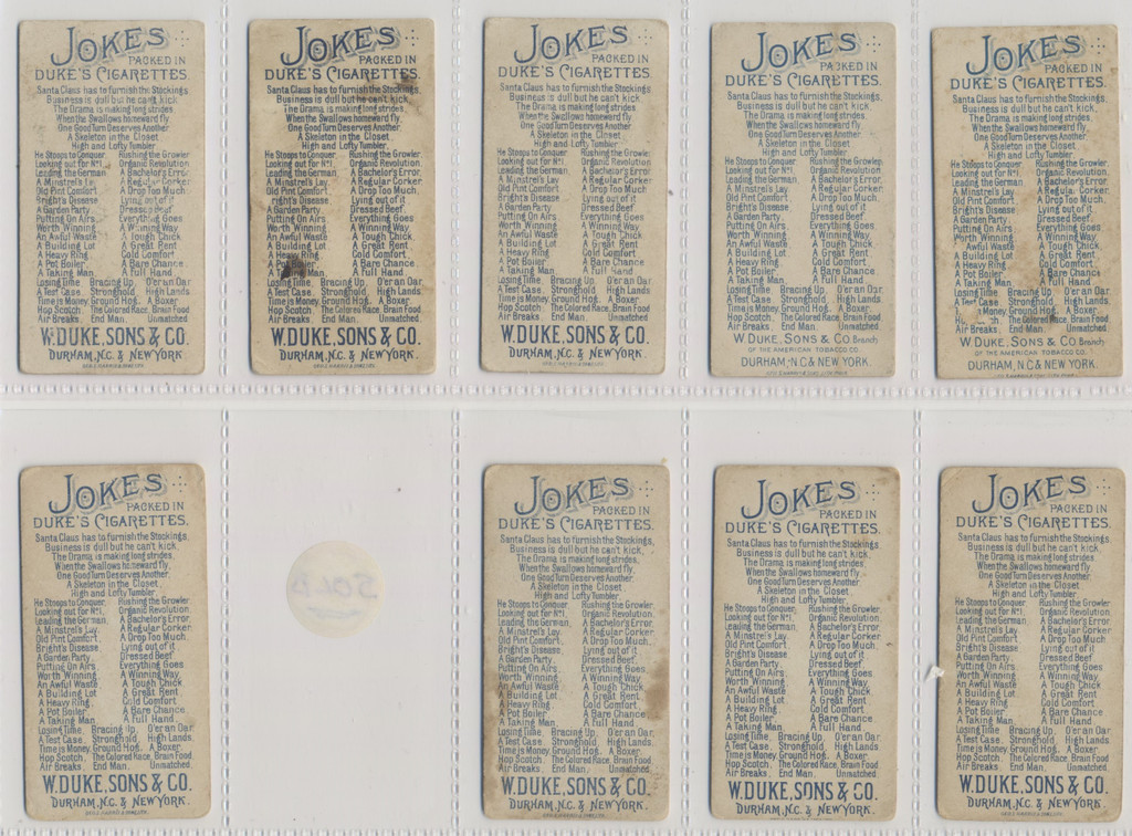 1890 Dukes Cigarettes N81 Jokes Lot 19  #*sku4book10040