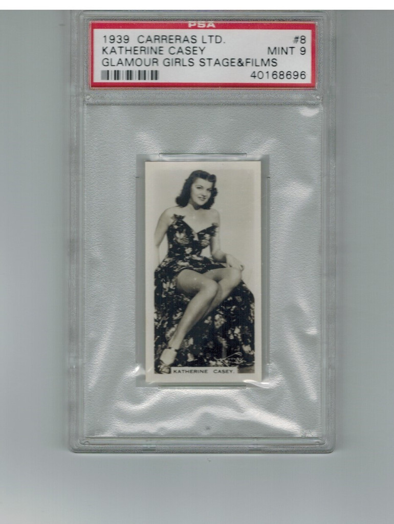 1939 Carreras Ltd Glamour Girls #8  Katherine casey  PSA 9 MINT  #*