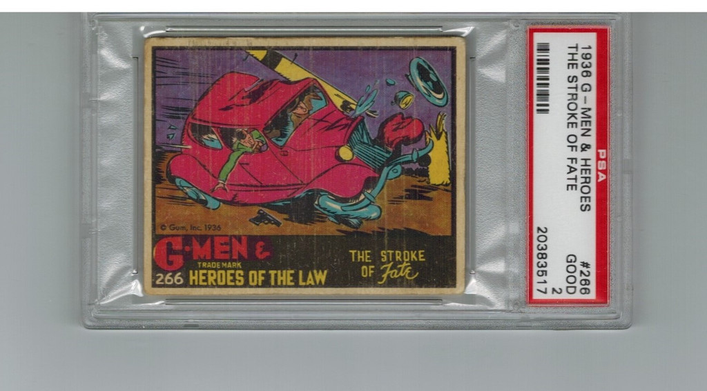 1936 R60 G-Men & heroes #266 The Stroke Of Fate PSA 2 Good High Number    #*