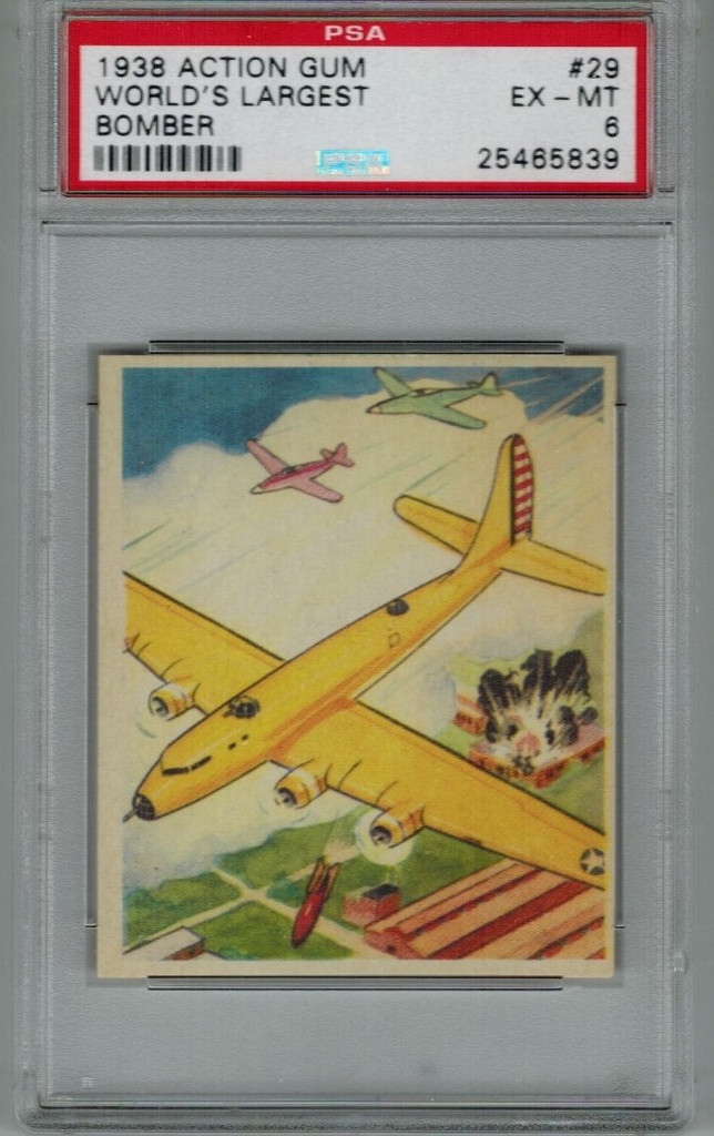 1938 Action Gum #29  World's Largest Bomber  PSA 6 EX-MT  #*