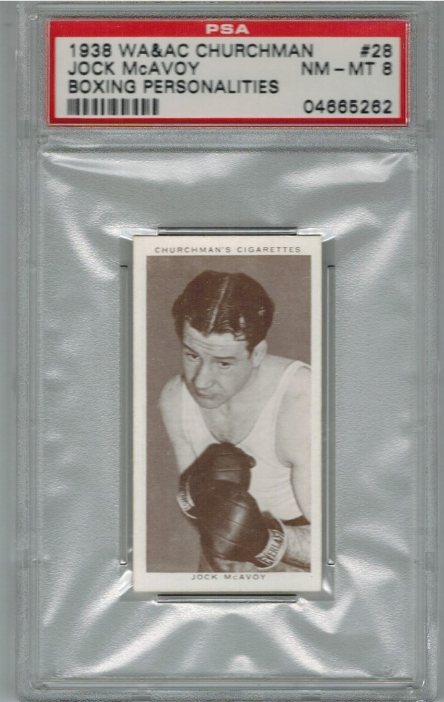 1938 WA & AC CHURCHMAN #28 JOCK McAVOY PSA 8 NM-MT   #*