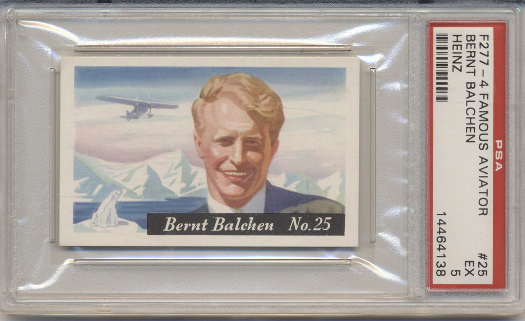 1938 F277-4 Famous Aviator #25 Bernt Balchen PSA 5 EX  #*