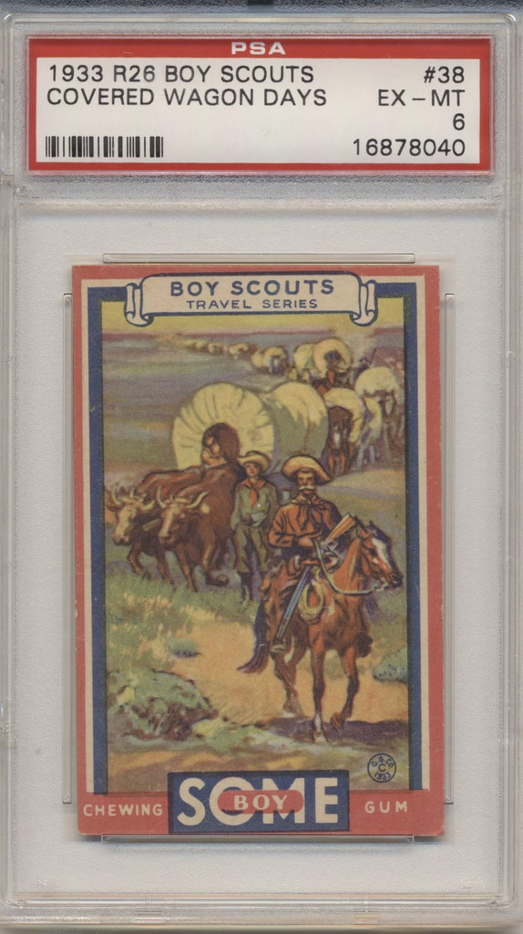 1933 GOUDEY BOY SCOUTS #38 COVERED WAGON DAYS PSA 6 EX-MT  #*
