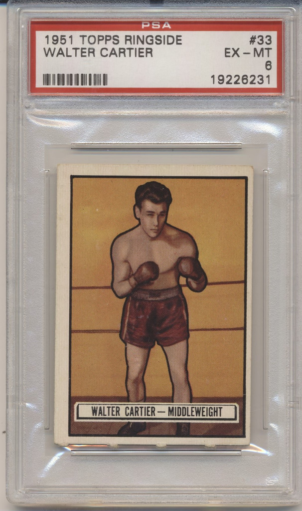 1951 TOPPS RINGSIDE #33 WALTER CARTIER PSA 6 EX-MT  #*