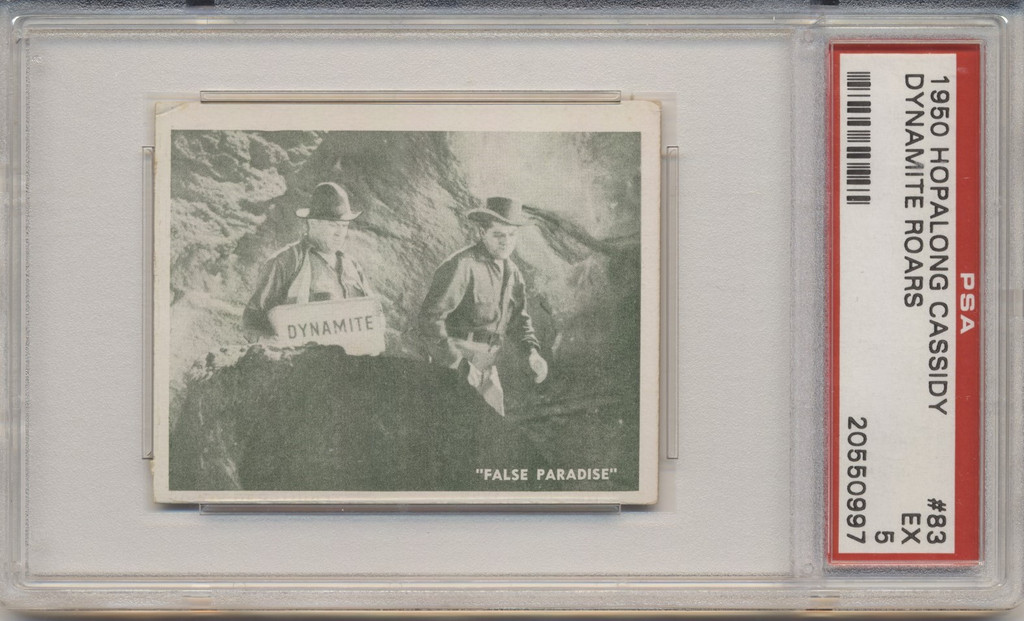 1950 TOPPS HOPALONG CASSIDY #83 DYNAMITE ROARS PSA 5 EX  #*