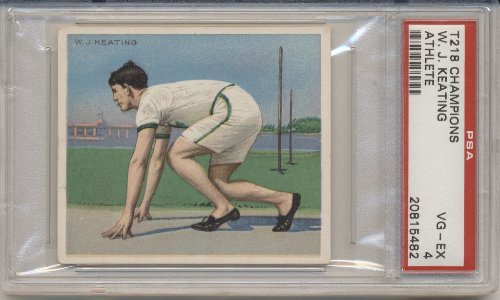 1910 T218 CHAMPIONS MECCA W. J. KEATING (ATHLETE) PSA 4 VG-EX  #*