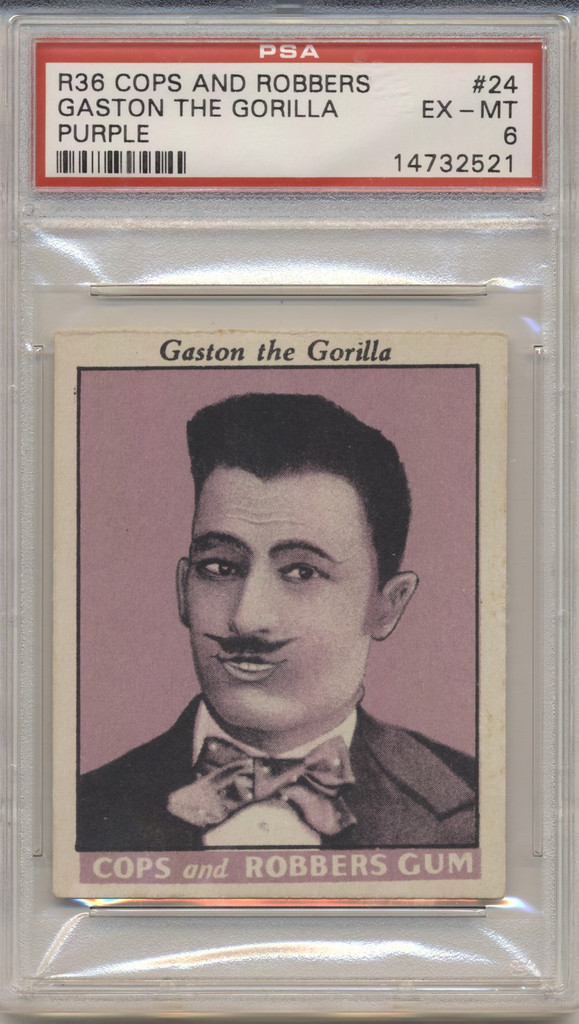 1935 R36 Cops And Robbers #24 Gaston The Gorilla (Purple) PSA 6 EX-MT  #*