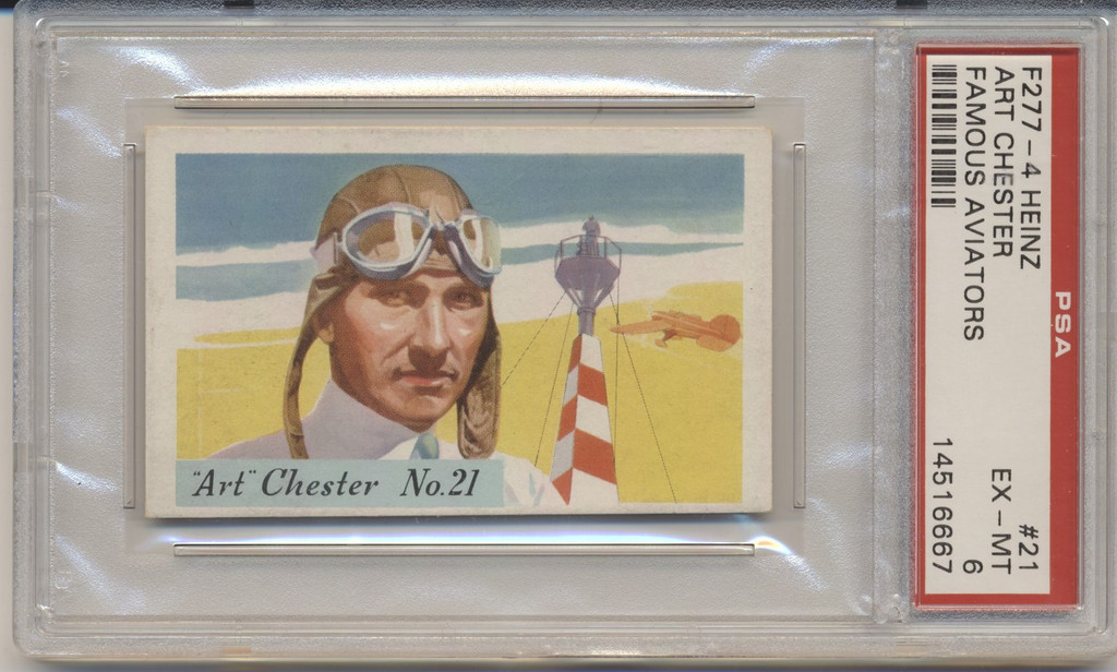 1938 F277-4 Famous Aviator #21 Art Chester PSA 6 EX-MT  #*