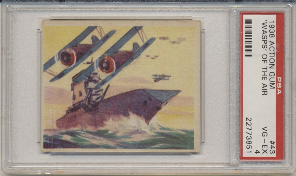 1938 ACTION GUM #43 WASPS OF THE AIR PSA 4 VG-EX  #*