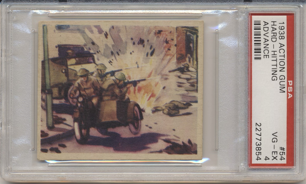 1938 ACTION GUM #54 HARD-HITTING ADVANCE PSA 4 VG-EX  #*