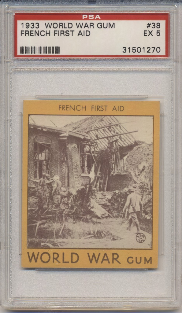1933 World War Gum R174 #38 French First Aid PSA 5 EX  #*