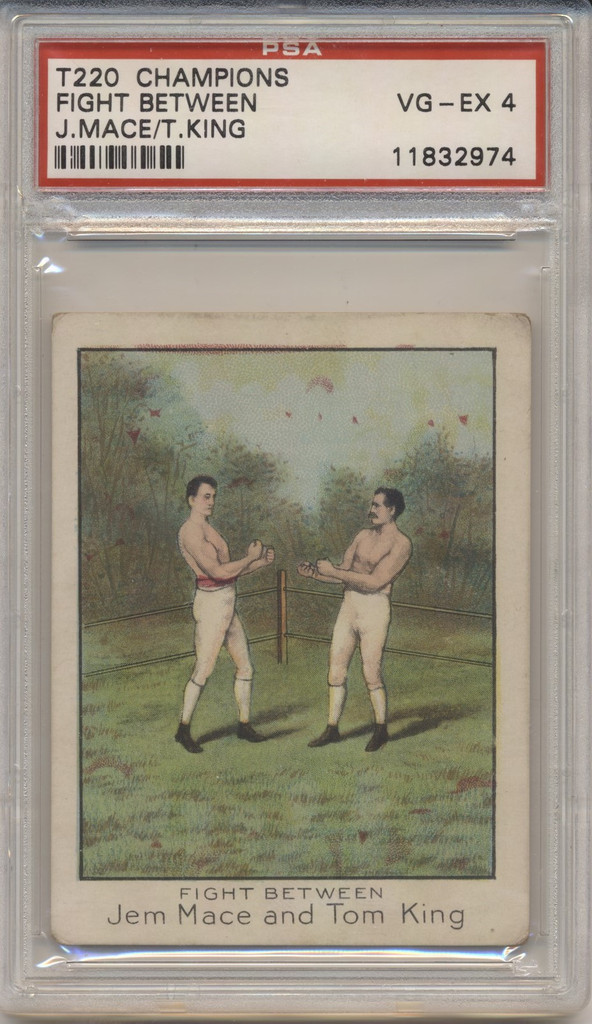 1910 T220 MECCA FIGHT FIGHT BETWEEN J. MACE/T. KING PSA 4 VG-EX  #*