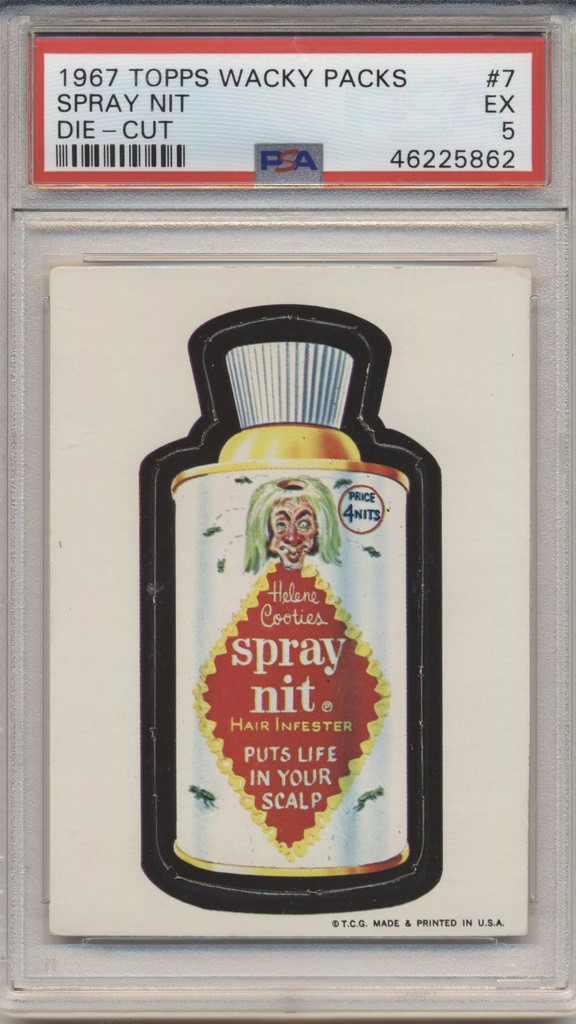 1967 Topps Wacky Packs Die Cut #7 Spray Nit PSA 5 EX  #*