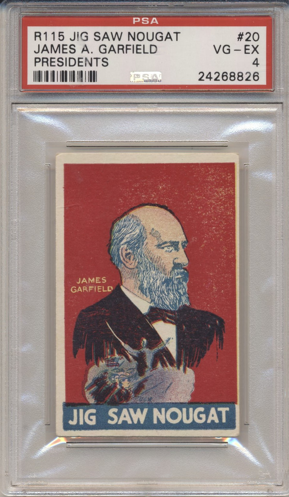 1933 R115 Jig Saw Nougat Presidents #20 James Garfield PSA 4 VG-EX  #*sku53655