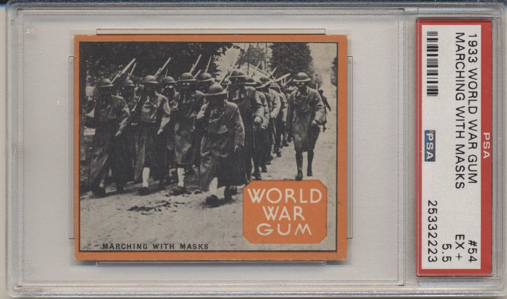 1933 World War Gum R174 #54 Marching With Masks PSA 5.5 EX+  #*