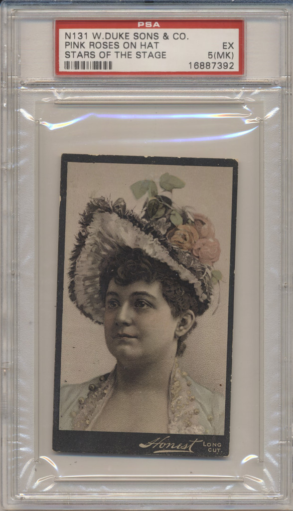 1891 N131 STARS OF THE STAGE PINK ROSES ON HAT PSA 5 EX(MK)  #*