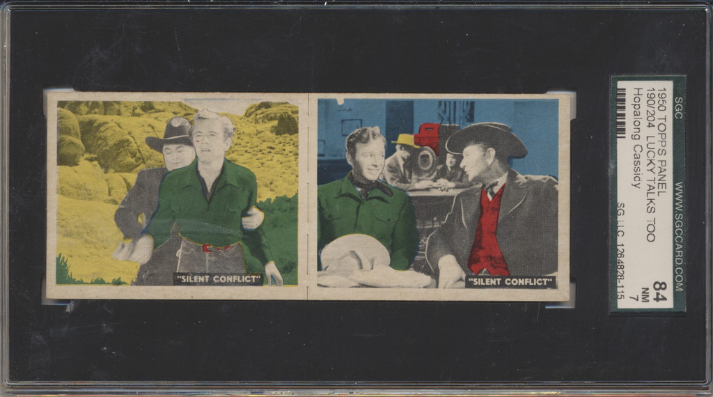 1950 Topps Hopalong Cassidy 2 Card Panel #190/204 SCG 84 NM 7  #*
