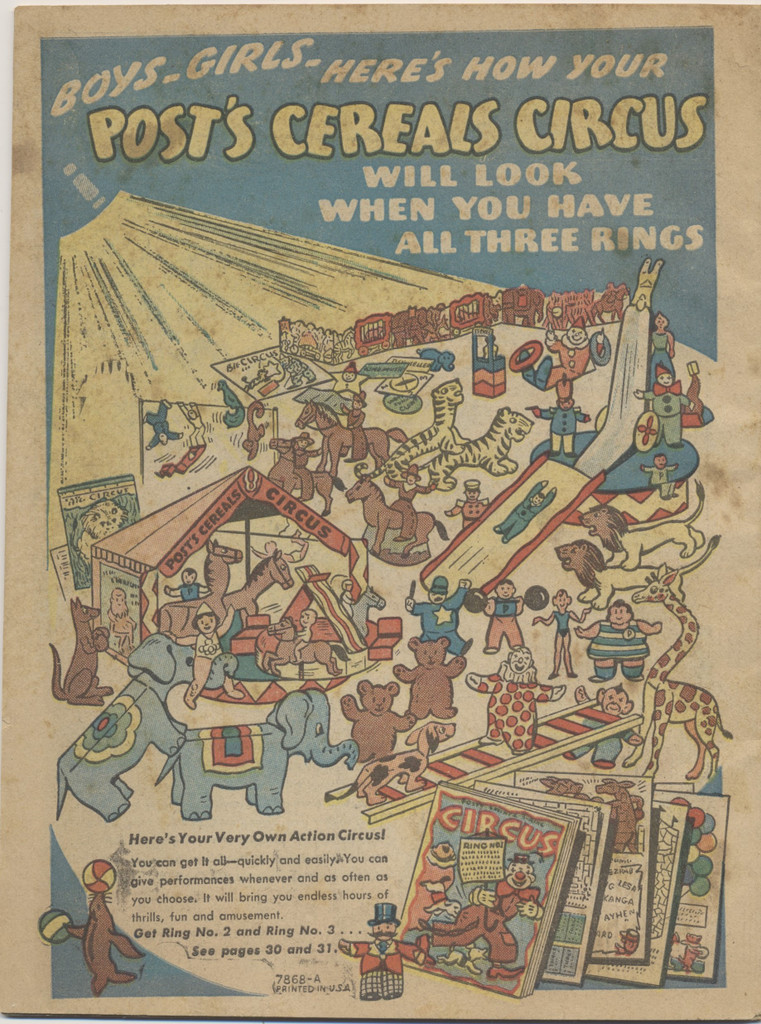 1946 Post's Cereal 3 Ring Circus Booklet 32 Pages   #*sku1999