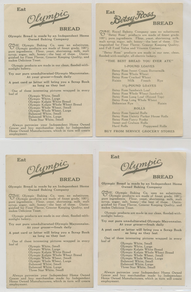 1930's D119 Birds Multiple Bakeries Lot 16  3 1/2 by 5 inches  #*sku2045