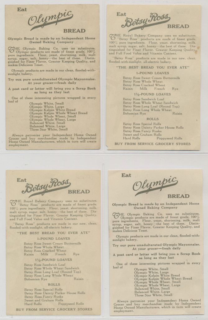 1930's D119 Birds Multiple Bakeries Lot 16  3 1/2 by 5 inches  #*sku2045