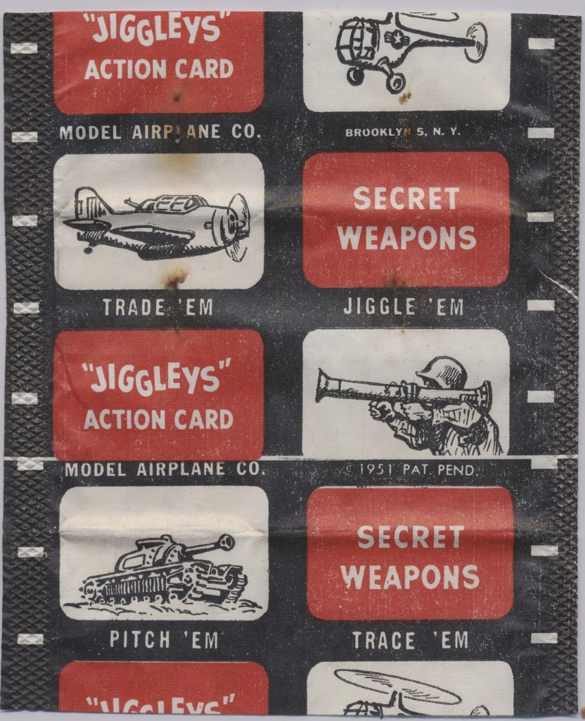 1950's R775-2 Jiggley's Chewing Gum Military, Westerns & Circus Lot 32 With 2 Wrappers  #*skuset2385