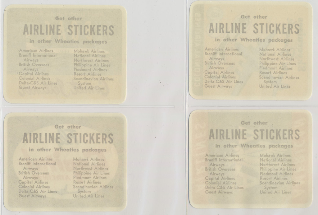 1950 F272-1 Wheaties Airlines Stickers 14/15   #*sku37308