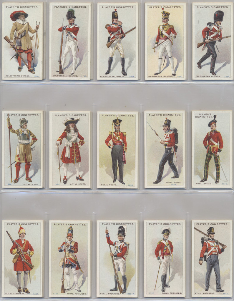 1914 John Player Regimental Uniforms Brown Back Set 50  #*