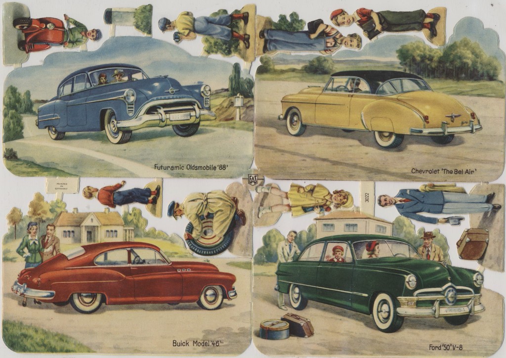 1950's Die Cuts Color Pictures (6) Different Sheets  #*