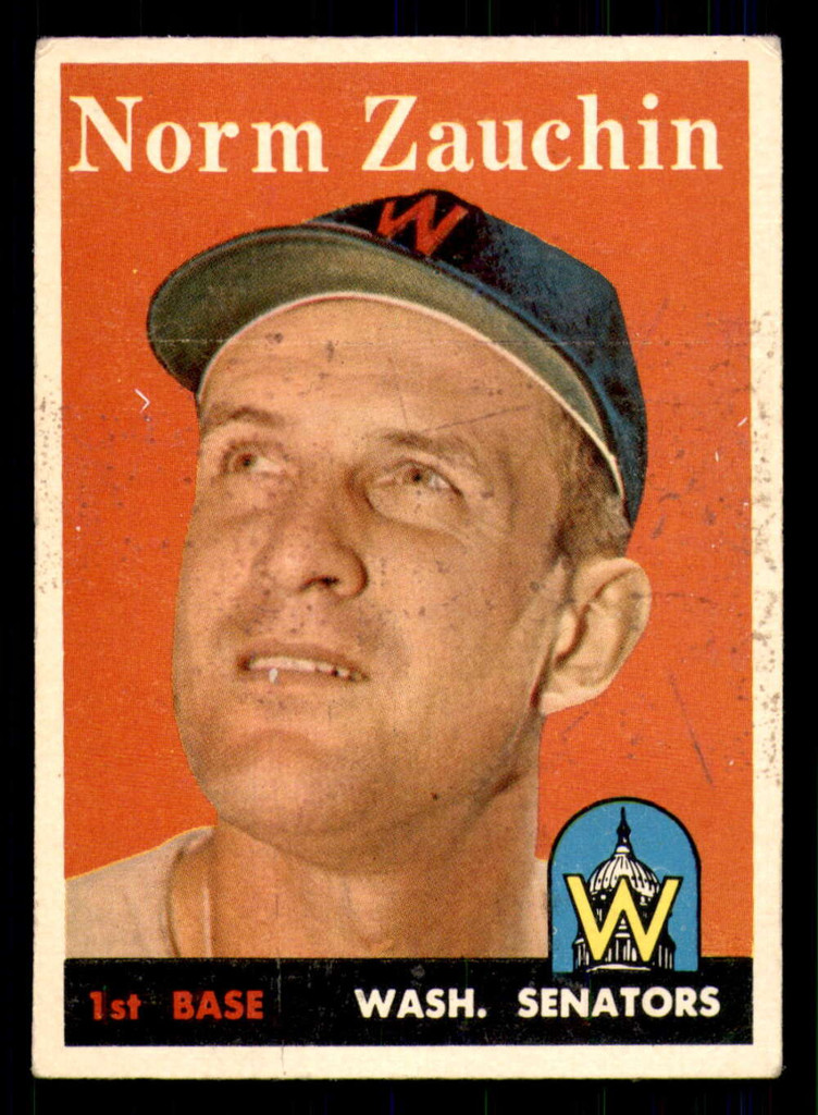 1958 Topps #422 Norm Zauchin Very Good Senators    ID:308716