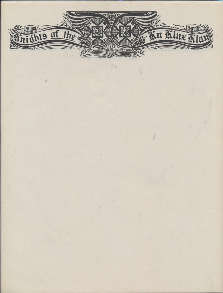 1930/1940 KNIGHT OF THE KU KLUX KLAN LETTER HEAD  #*