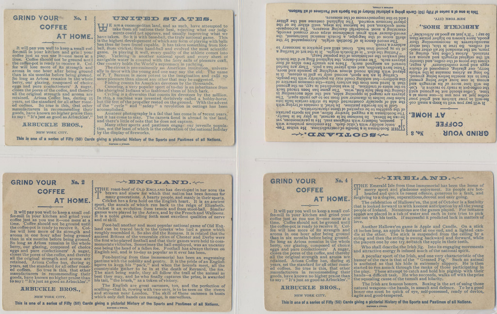 1889-1898 Arbuckle Bros. Coffee K4 Sports & Pastimes Of All Nations (49/50) Missing #31  #*