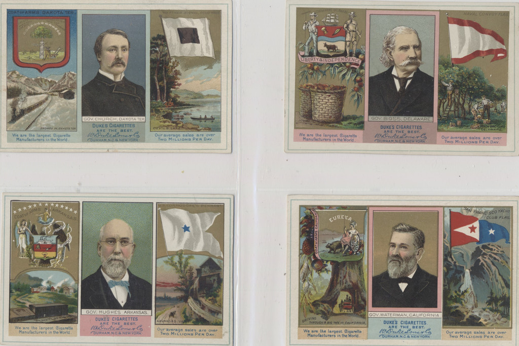 1888 States & Terr. Governors Coats Of Arms 47/48 "" CUT FROM ALBUM  #*