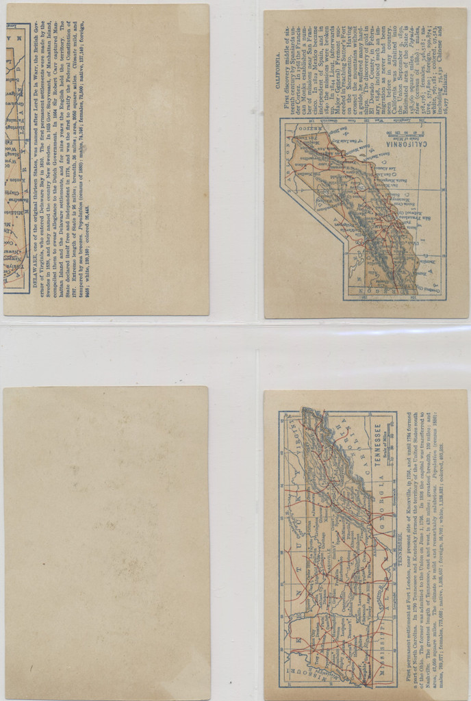 1888 States & Terr. Governors Coats Of Arms 47/48 "" CUT FROM ALBUM  #*