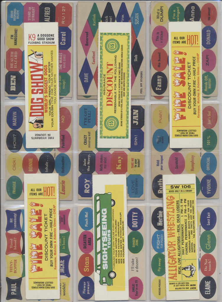968 Topps Nutty Tickets & Mini Stickers Lot 23 Different And 1 Dup.  #*