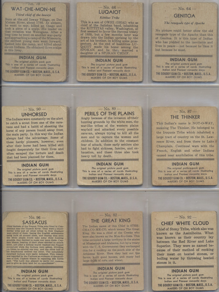 1947 Goudey R773 Indians Lot 32 Different  #*