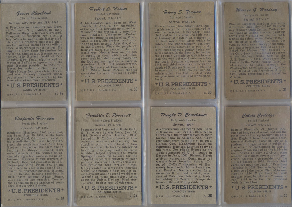1952 Bowman U S Presidents Set (36) Set  #*sku33956