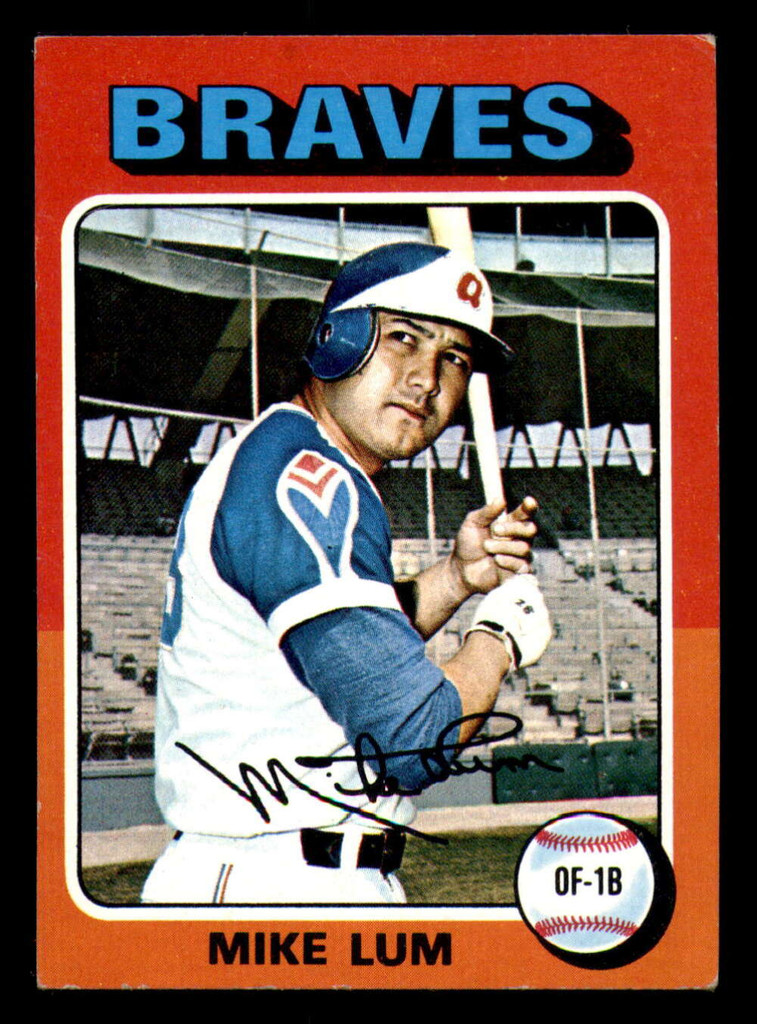 1975 Topps Mini #154 Mike Lum Ex-Mint Braves  ID:311521
