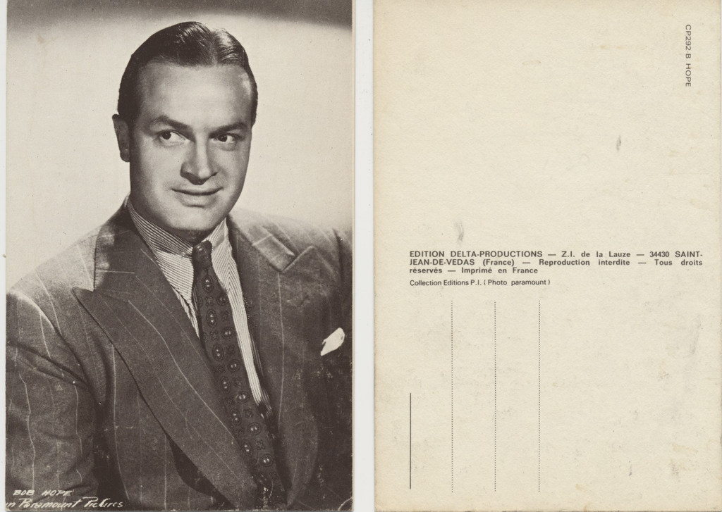 1940s Post Card Bob Hope France Ex  #*