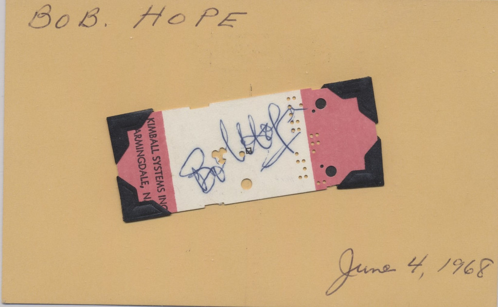 1968 Bob Hope Autographic On Ticket  #*