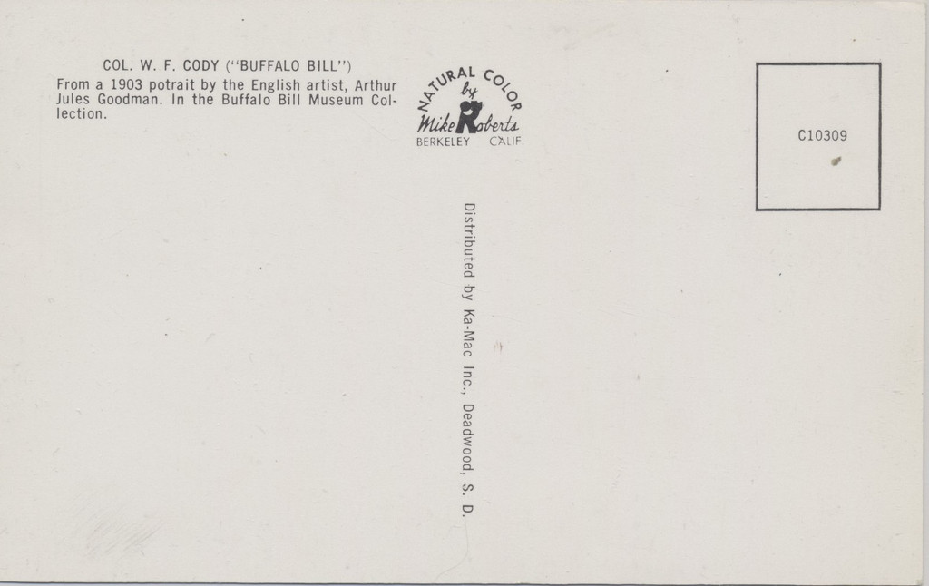 1950's Buffalo Bill Post Card  #*
