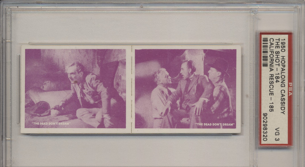 1950 Topps Hopalong Cassidy 2 Card Panel  #184 & #185  PSA 3  VG #*