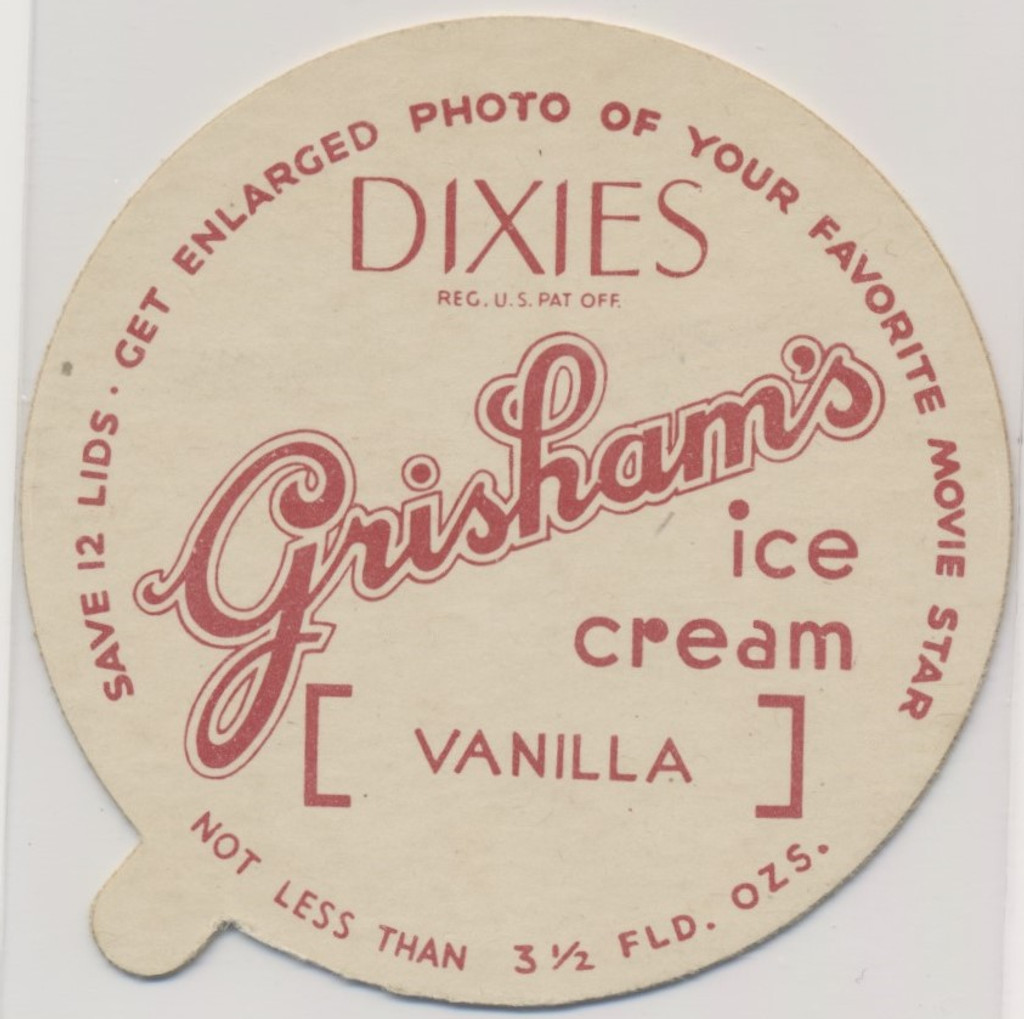 1942 Dixie Lid Dorothy Lamour "Beyond The Blue Horizon" 2 3/4 inch Diameter Grisham's Ice Cream  #*