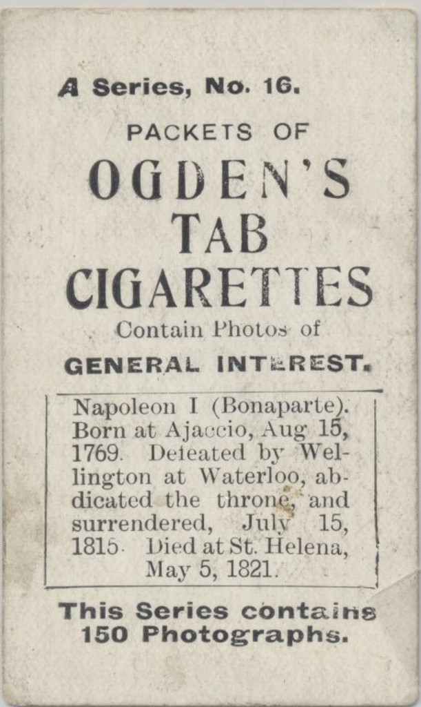 1901 Ogdens Ltd Liverpool General Interest Series A #16/150 Napoleon Ex  #*