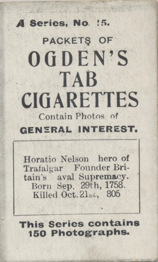 1901 Ogdens Ltd 0Liverpool General Interest Series A #15 Lord H. Nelson Vg  #*