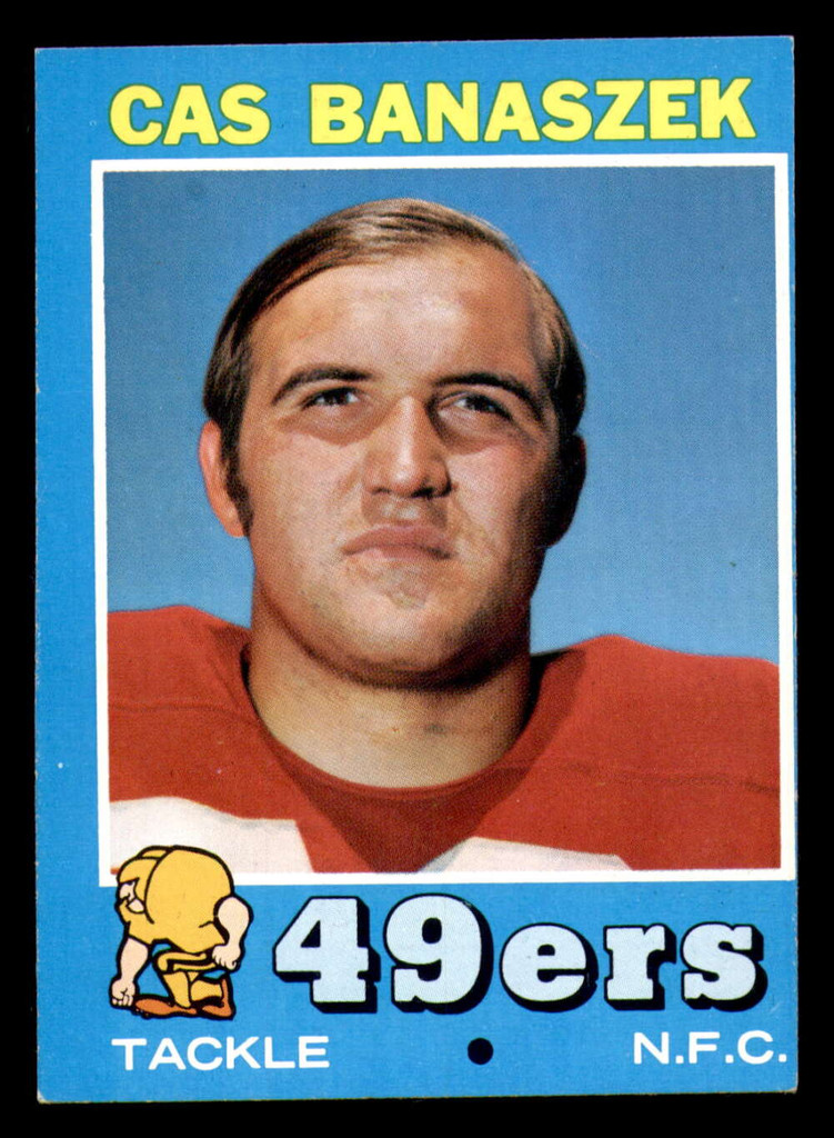 1971 Topps #52 Cas Banaszek Miscut RC Rookie 49ers   ID:317196