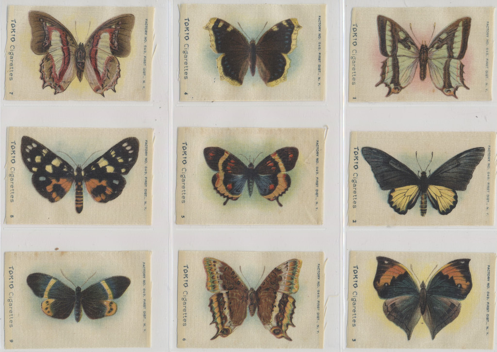 1910 S-9-2a/c Tokio Cigarettes Silks Butterflies Set 25  #*